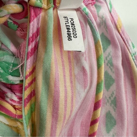 SOUTHERN TIDE Chantelle Petals Pastels Striped Mini Halter Dress Sz S - Picture 8 of 9